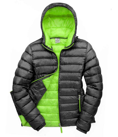 Result Urban Ladies Snow Bird Padded Jacket in Black/Lime Green