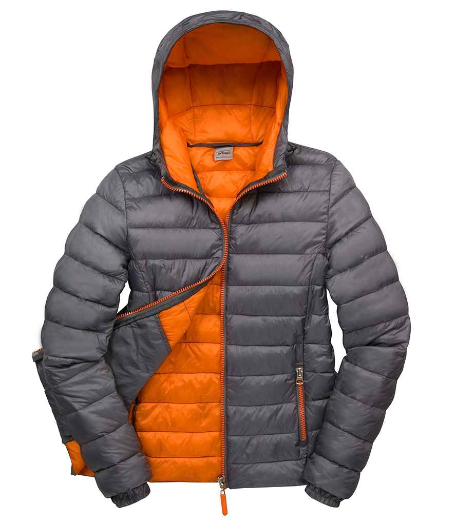 Result Urban Ladies Snow Bird Padded Jacket in Grey/Orange