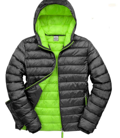 Result Urban Snow Bird Padded Jacket in Black/Lime Green