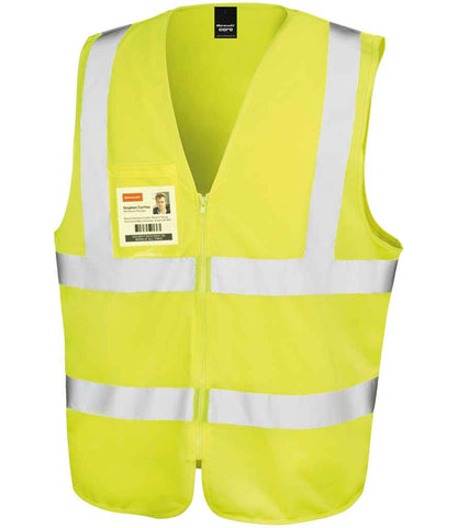 Result Core Zip ID Safety Tabard in Fluorescent Yellow