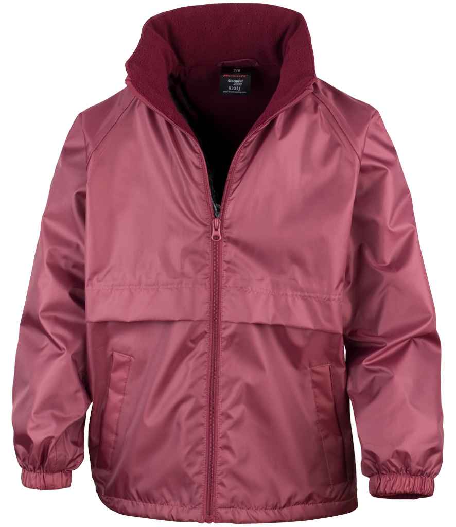 Result Core Kids Micro Fleece Lined Jacket in Burgundy