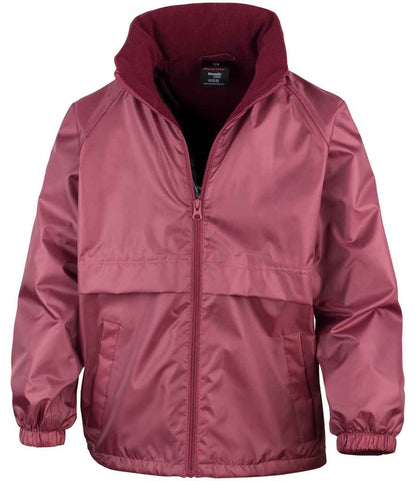 Result Core Kids Micro Fleece Lined Jacket in Burgundy