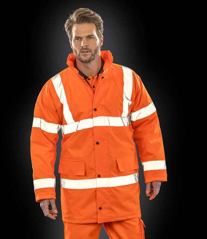 Result Core Hi-Vis Motorway Coat - model image