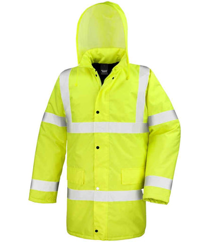 Result Core Hi-Vis Motorway Coat in Fluorescent Yellow