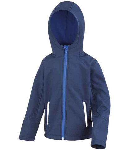 Result Core Kids TX Performance Hooded Soft Shell Jacket in Navy/Royal Blue