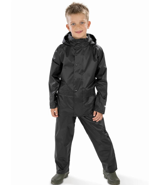 Result Core Kids Waterproof Rain Suit - Black - Model