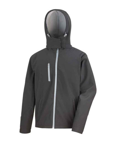 Result Core Hooded Soft Shell Jacket in Black/Grey