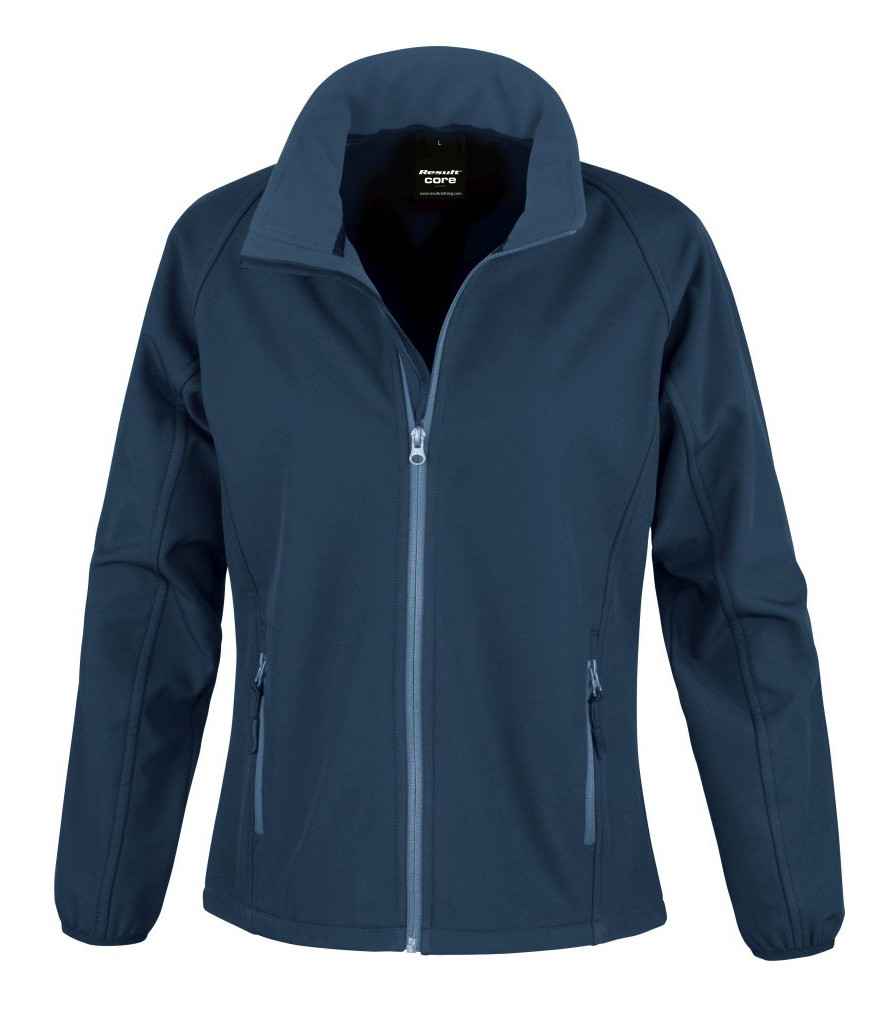Result Core Ladies Printable Soft Shell Jacket in Navy/Navy