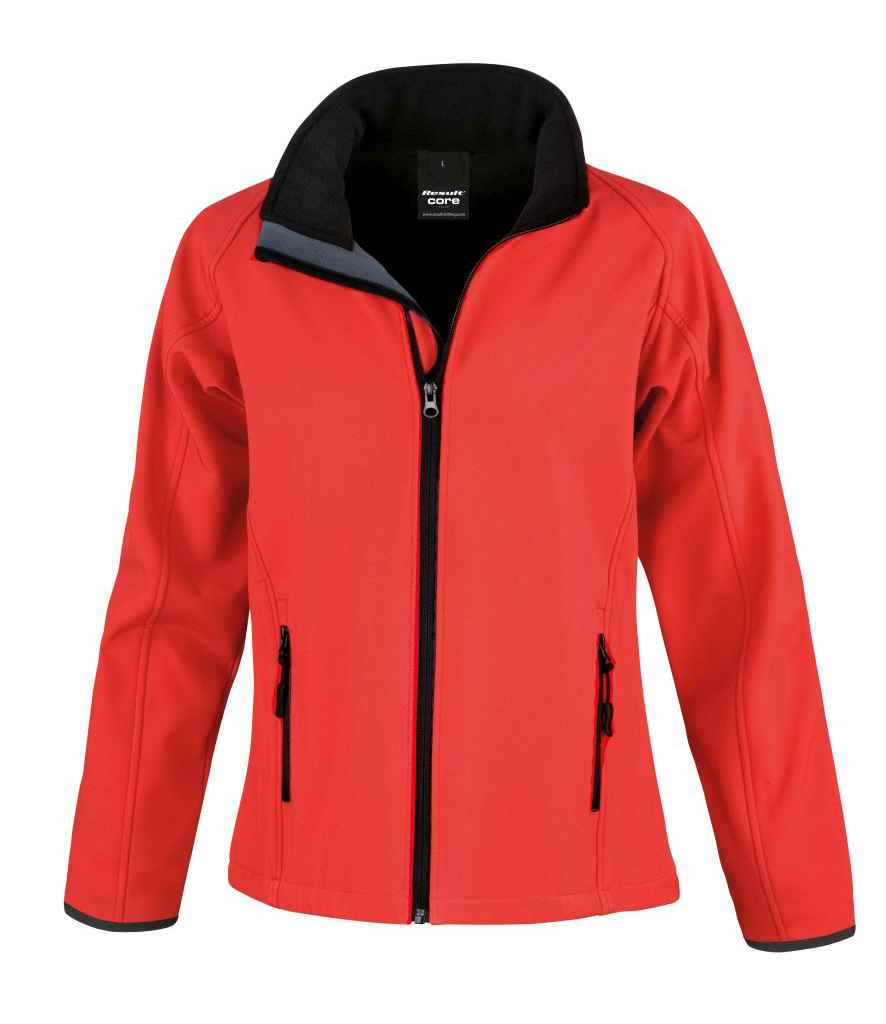 Result Core Ladies Printable Soft Shell Jacket in Red/Black