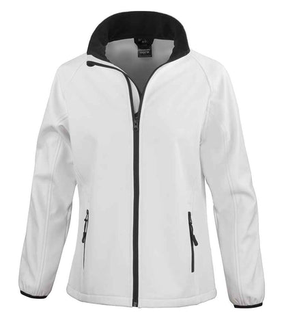 Result Core Ladies Printable Soft Shell Jacket in White/Black