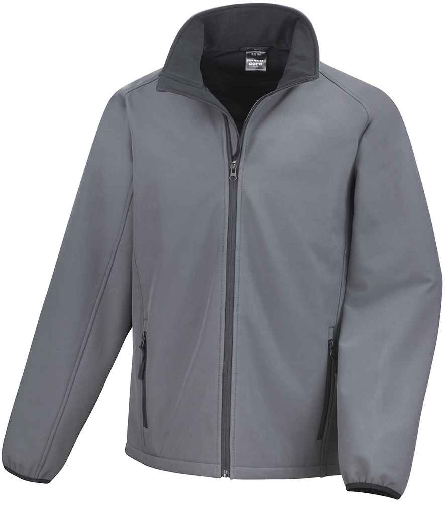 Result Core Printable Soft Shell Jacket in Charcoal/Black