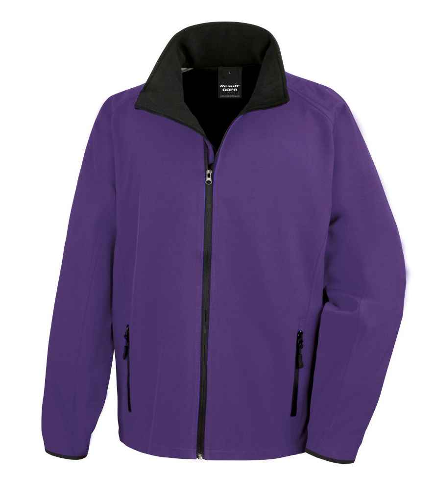 Result Core Printable Soft Shell Jacket in Purple/Black