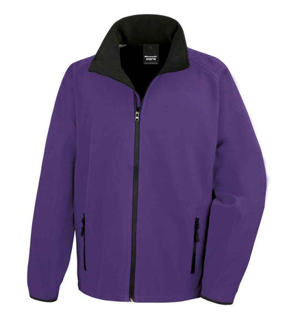 Result Core Printable Soft Shell Jacket in Purple/Black