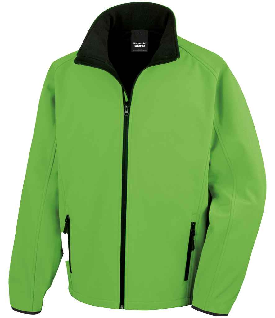 Result Core Printable Soft Shell Jacket in Vivid Green/Black