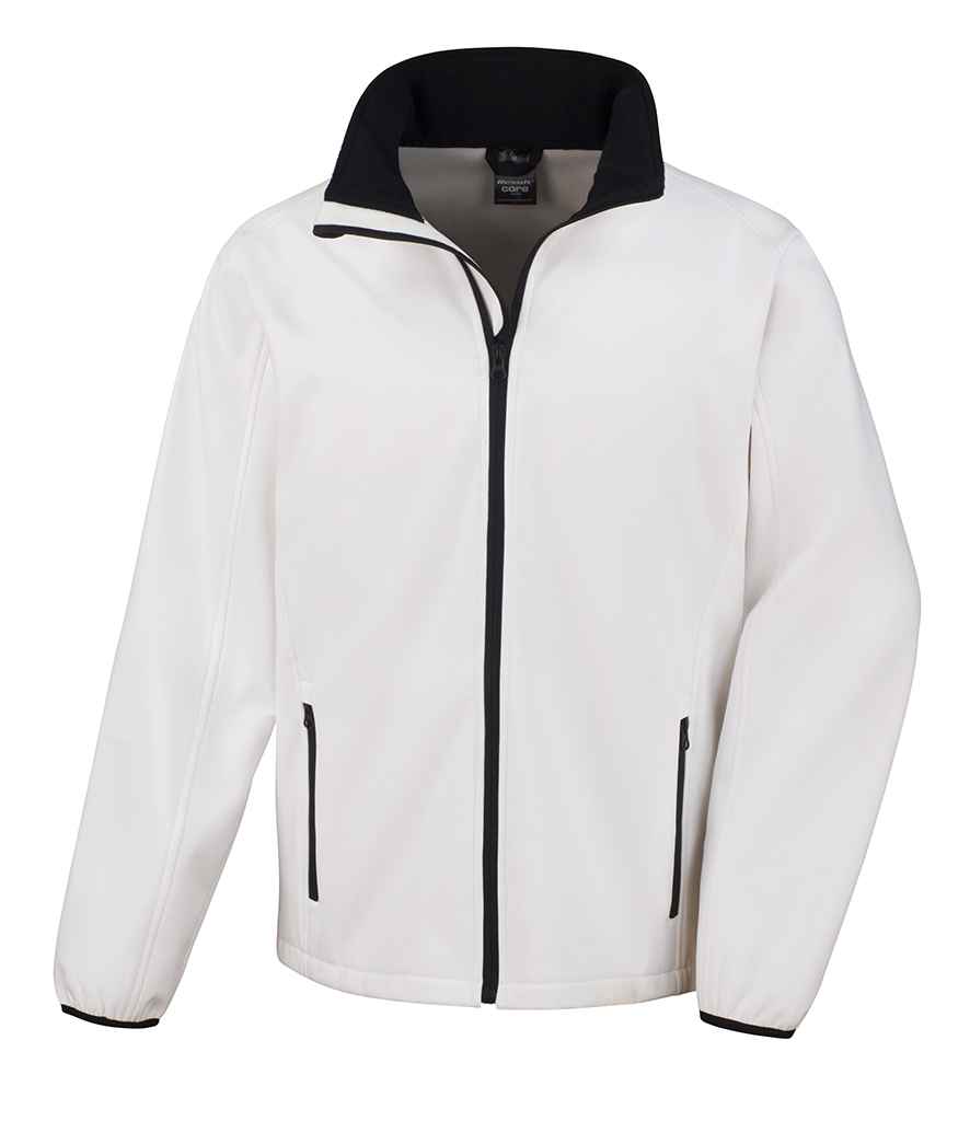 Result Core Printable Soft Shell Jacket in White/Black