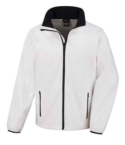 Result Core Printable Soft Shell Jacket in White/Black