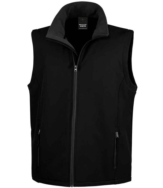 Result Core Printable Soft Shell Bodywarmer - Black/Black