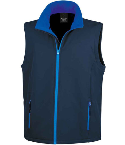 Result Core Printable Soft Shell Bodywarmer in Navy/Royal Blue