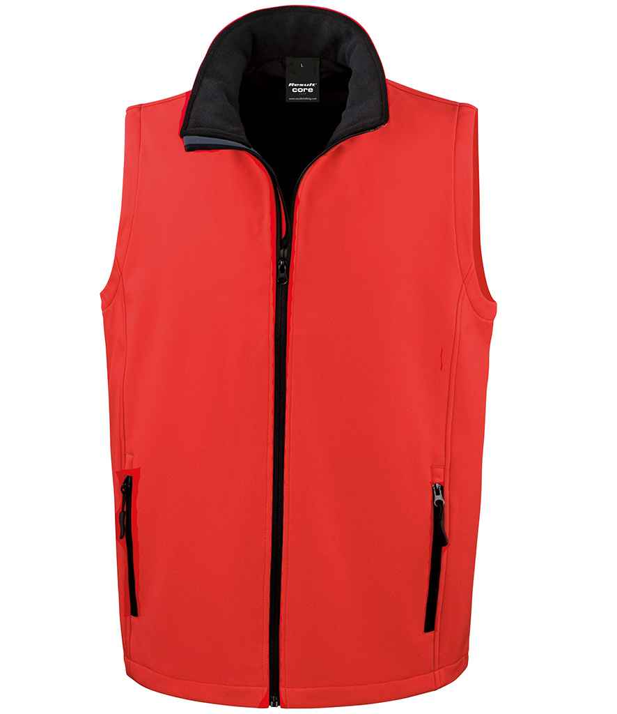 Result Core Printable Soft Shell Bodywarmer in Red/Black