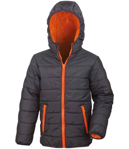 Result Core Kids Padded Jacket in Black/Orange