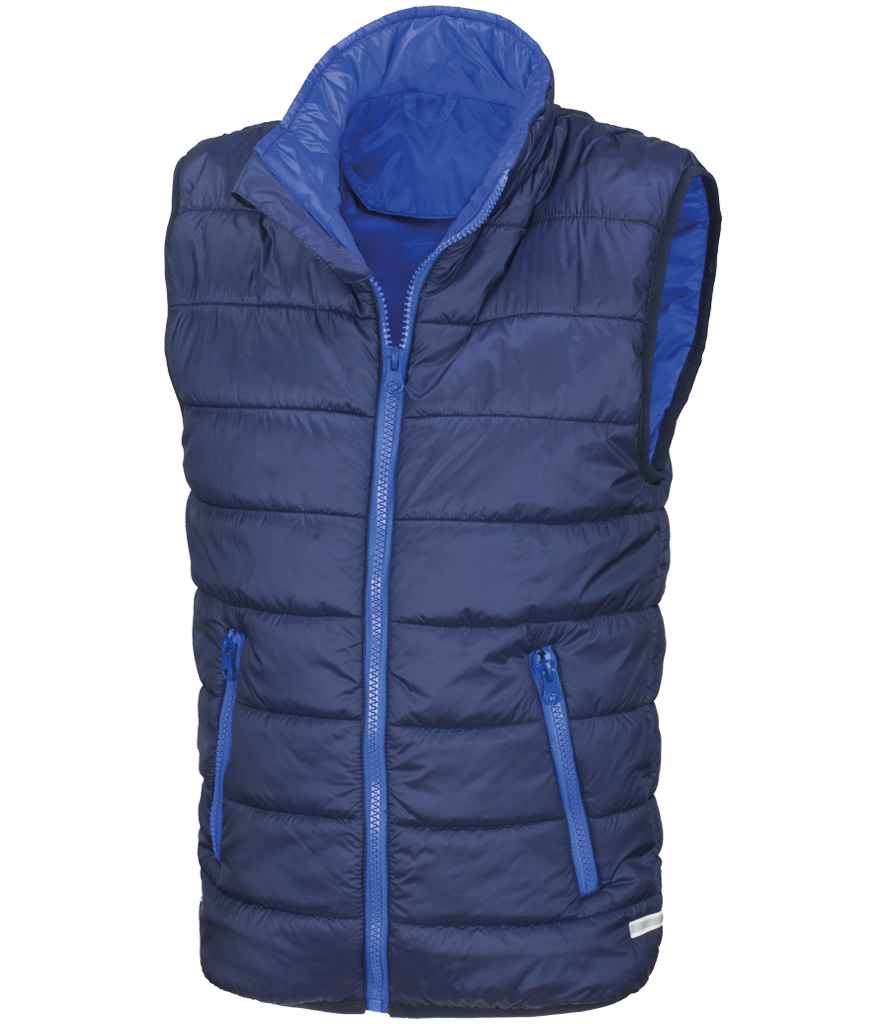 Result Core Kids Padded Bodywarmer in Navy/Royal Blue