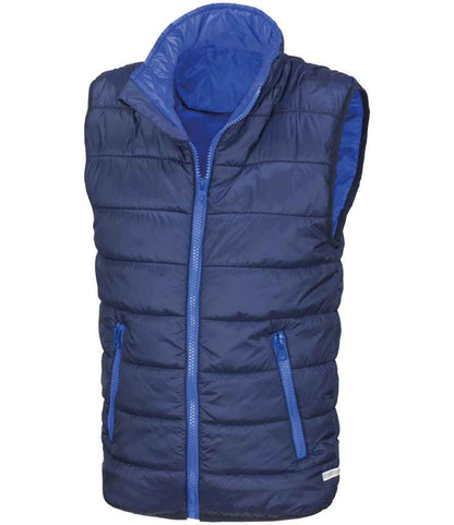 Result Core Kids Padded Bodywarmer in Navy/Royal Blue