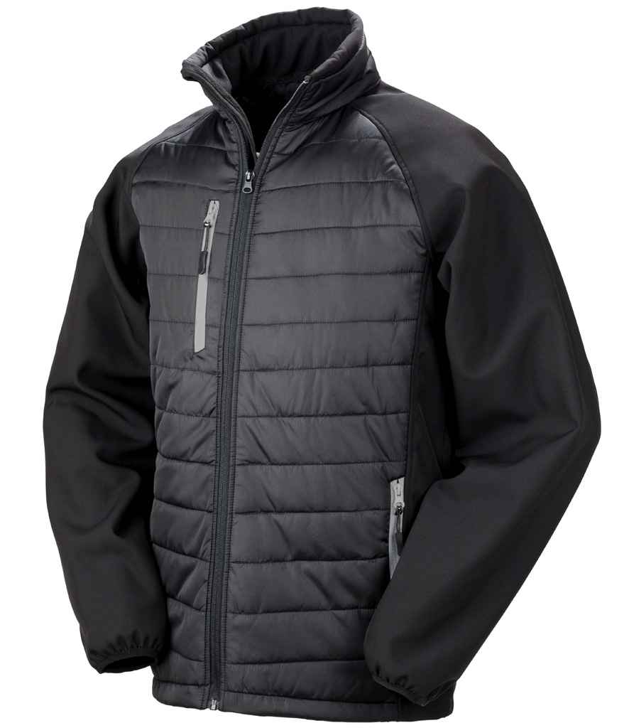 Result Recycled Compass Padded Jacket in Black/Grey