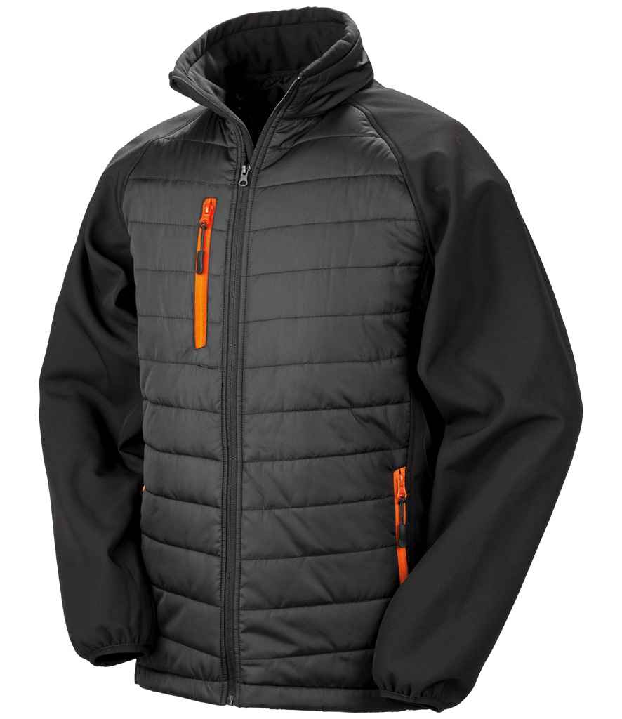 Result Recycled Compass Padded Jacket in Black/Orange