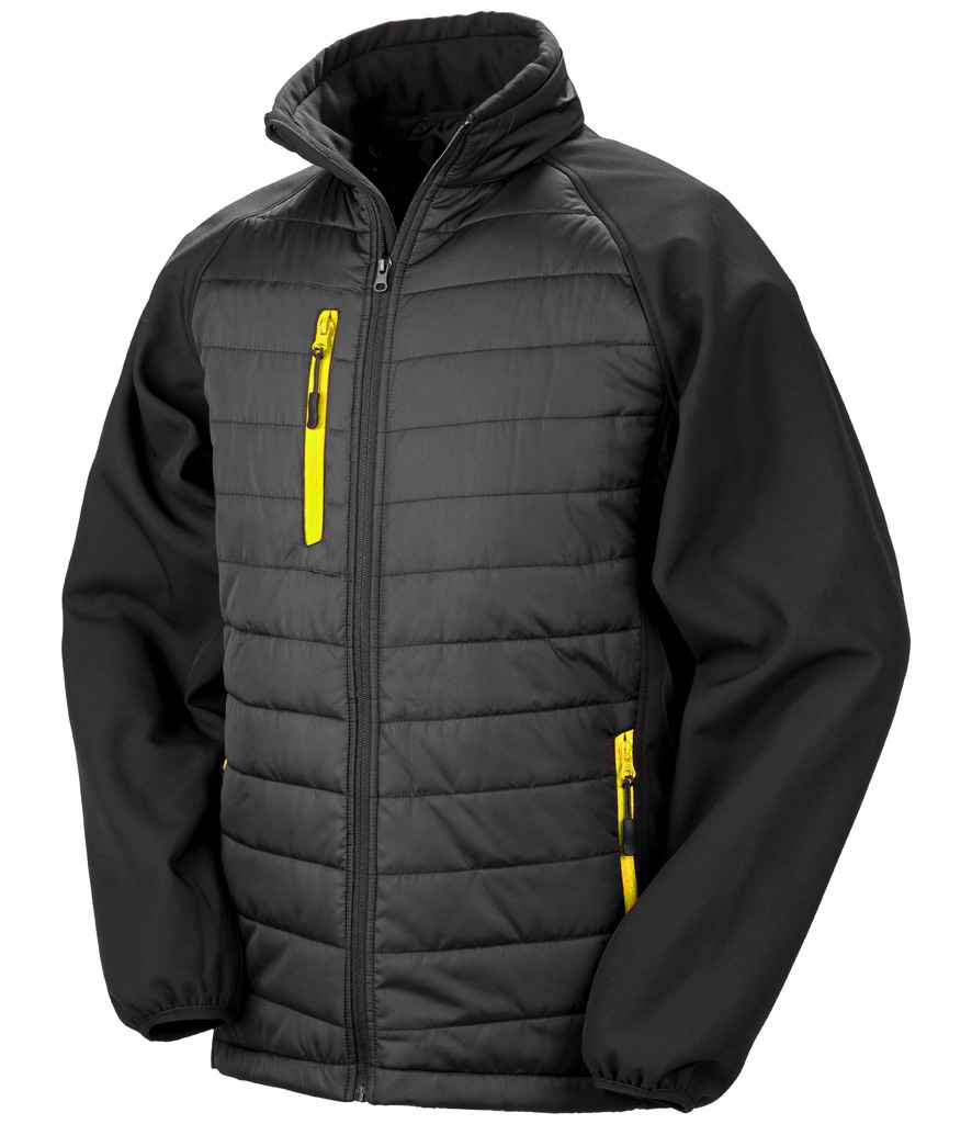 Result Recycled Compass Padded Jacket in Black/Yellow