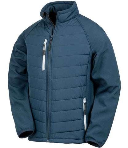 Result Recycled Compass Padded Jacket in Navy/Grey