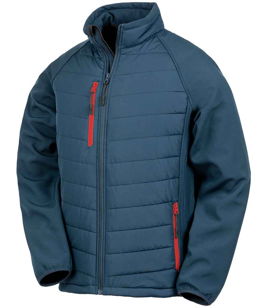 Result Recycled Compass Padded Jacket in Navy/Red
