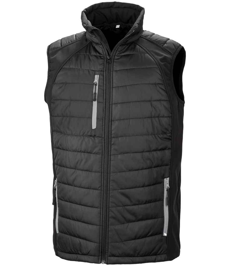 Result Recycled Compass Padded Gilet in Black/Grey