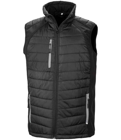 Result Recycled Compass Padded Gilet in Black/Grey