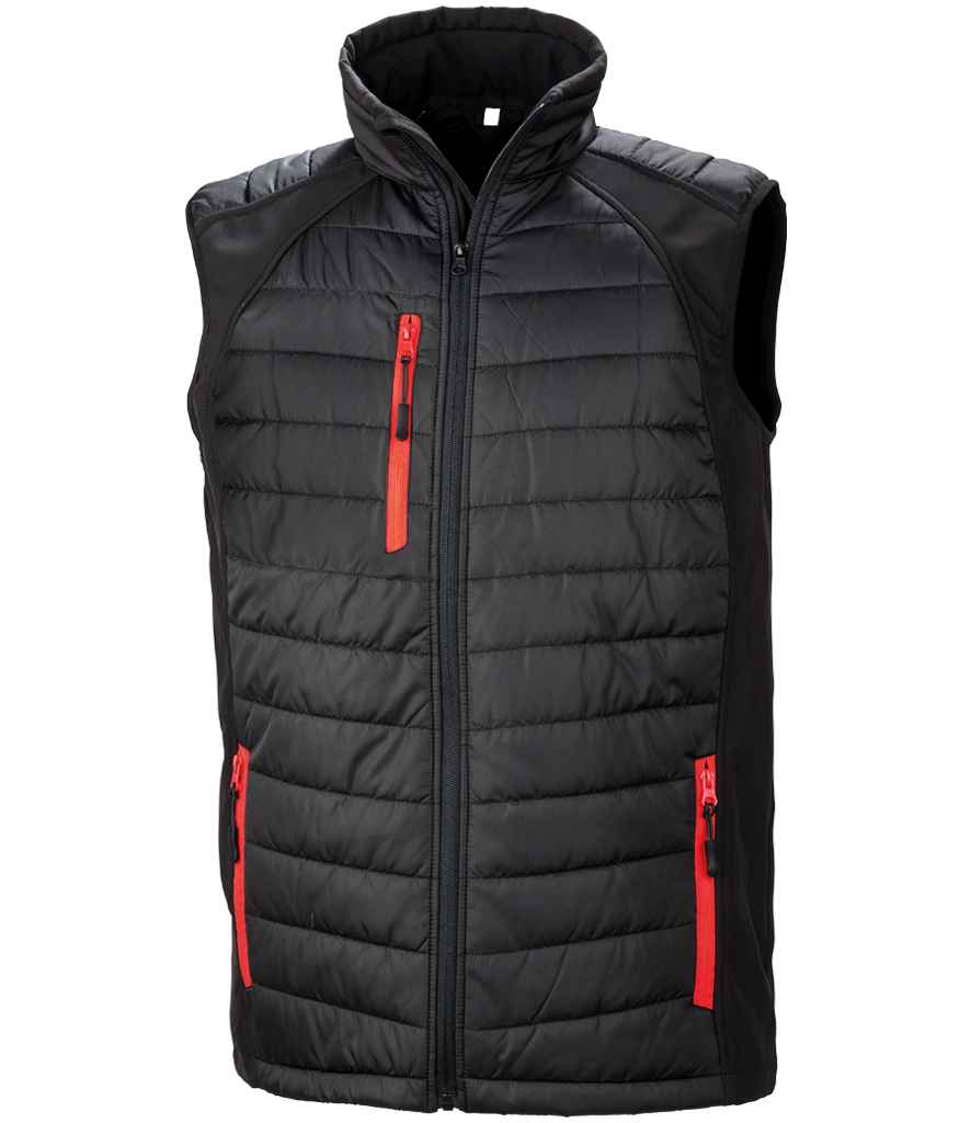 Result Recycled Compass Padded Gilet in Black/Red