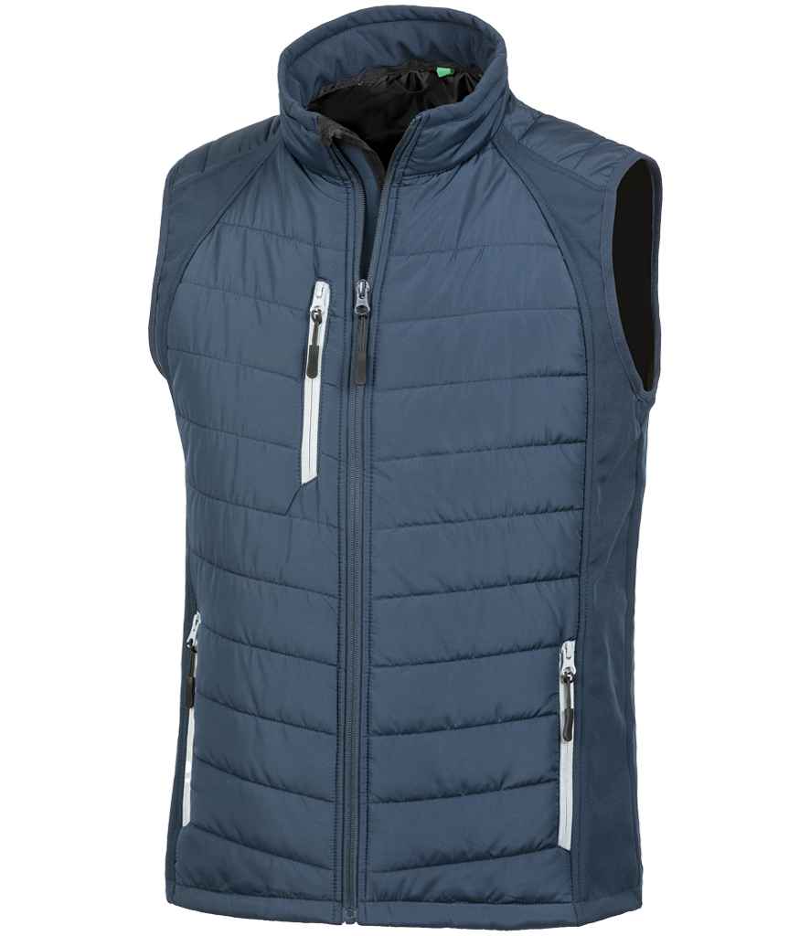 Result Recycled Compass Padded Gilet in Navy/Grey