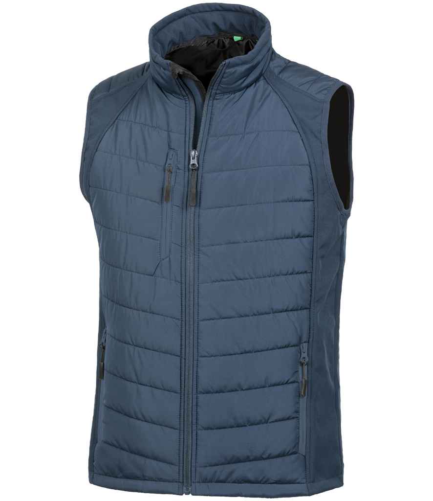 Result Recycled Compass Padded Gilet in Navy/Navy
