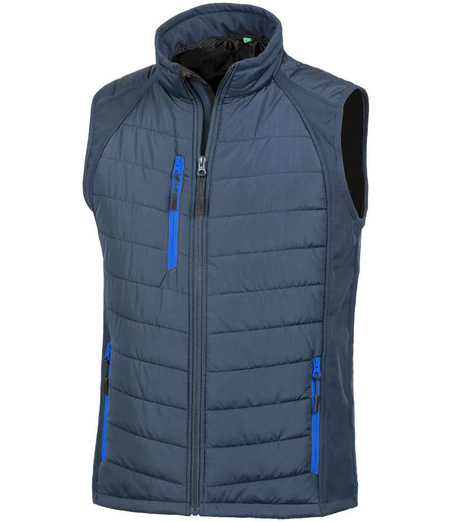 Result Recycled Compass Padded Gilet in Navy/Royal Blue