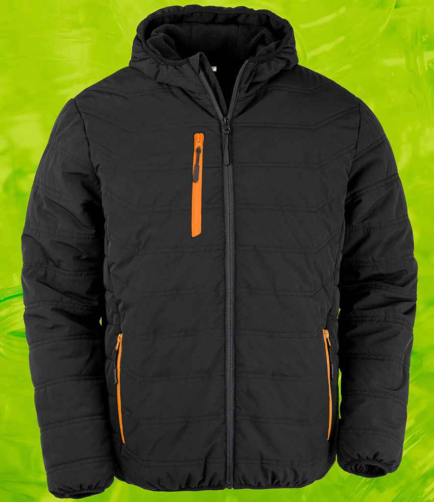Result Recycled Compass Padded Winter Jacket in Black/Orange