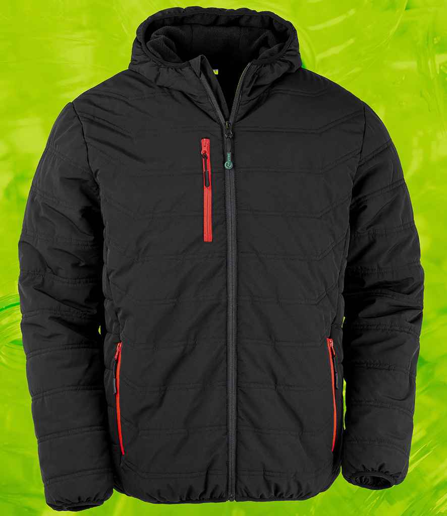 Result Recycled Compass Padded Winter Jacket in Black/Red