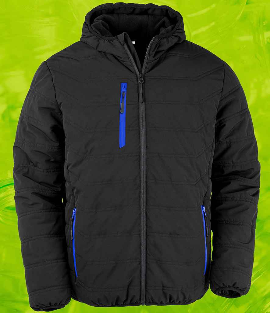 Result Recycled Compass Padded Winter Jacket in Black/Royal Blue