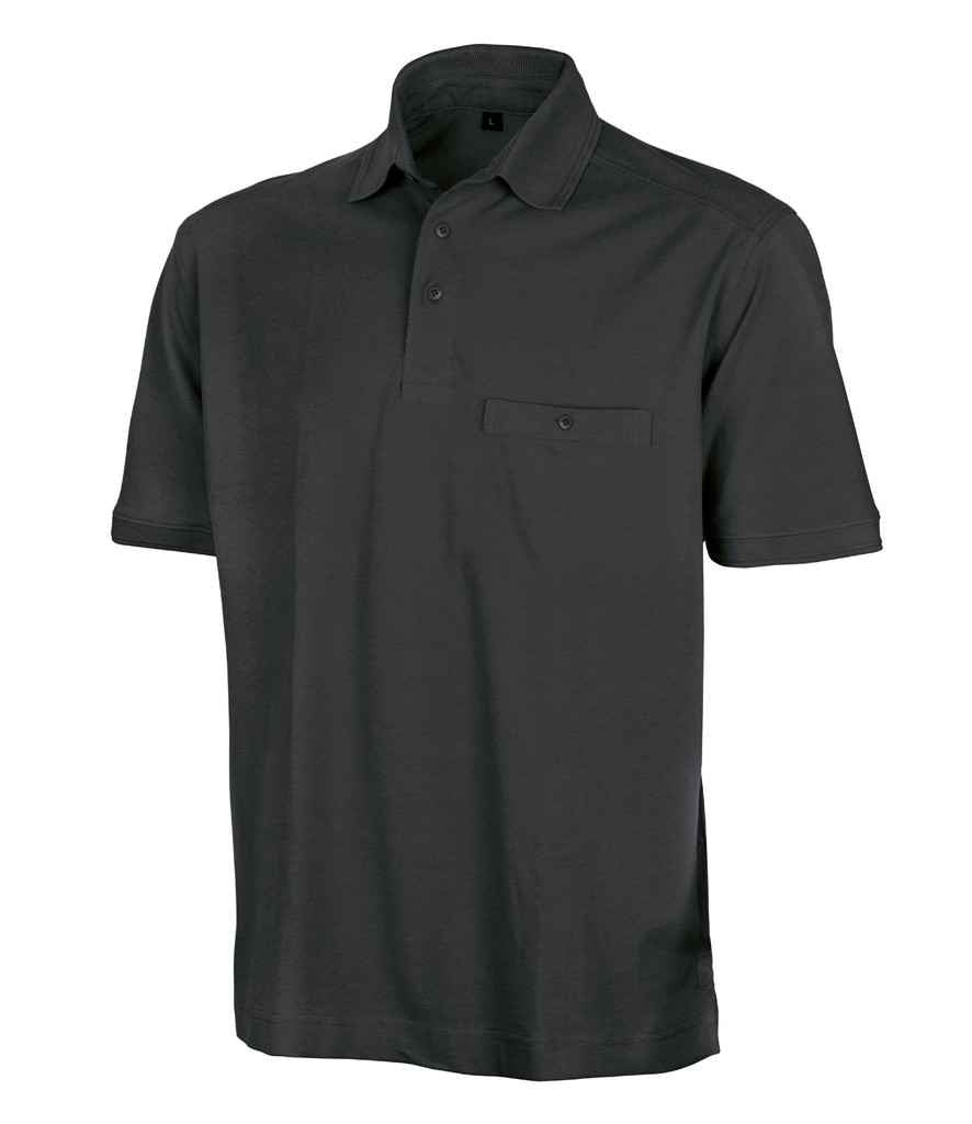 Result Work-Guard Apex Pocket Piqué Polo Shirt in Black