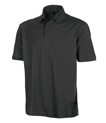 Result Work-Guard Apex Pocket Piqué Polo Shirt in Black