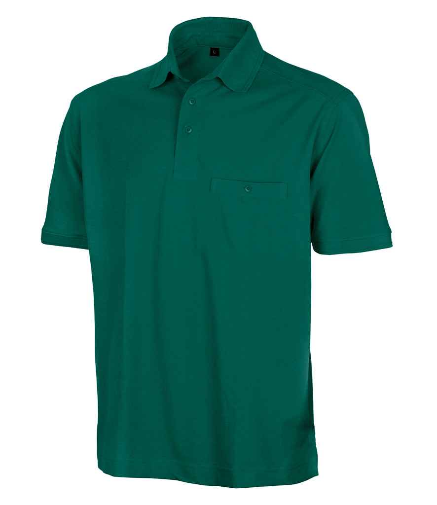 Result Work-Guard Apex Pocket Piqué Polo Shirt in Bottle Green