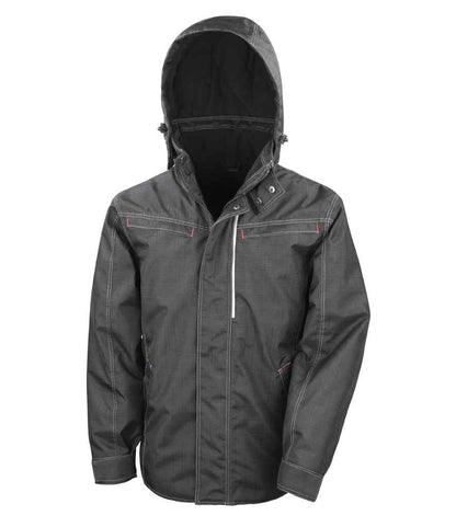 Result Work-Guard Denim Texture Rugged Jacket in Black