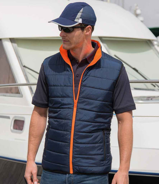 Result Safe-Guard Reversible Soft Padded Gilet - Fluorescent Orange/Navy