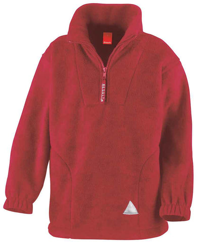 Result Kids/Youths Zip Neck Polartherm™ Fleece in Red