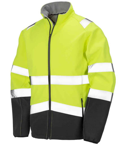 Result Safe-Guard Printable Safety Soft Shell Jacket in Fluorescent Yellow/Black