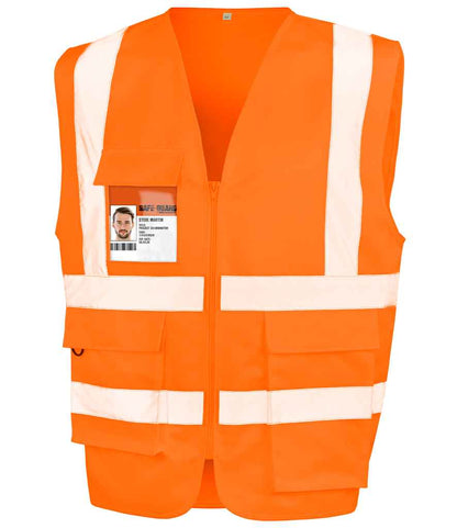 Result Safe-Guard Heavy Duty Poly/Cotton Security Vest in Fluorescent Orange