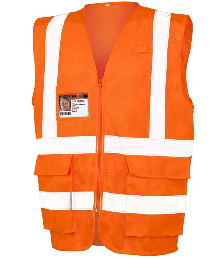 Result Safe-Guard Executive Cool Mesh Safety Vest in Fluorescent Orange