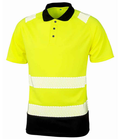 Result Recycled Safety Polo Shirt in Fluorescent Yellow